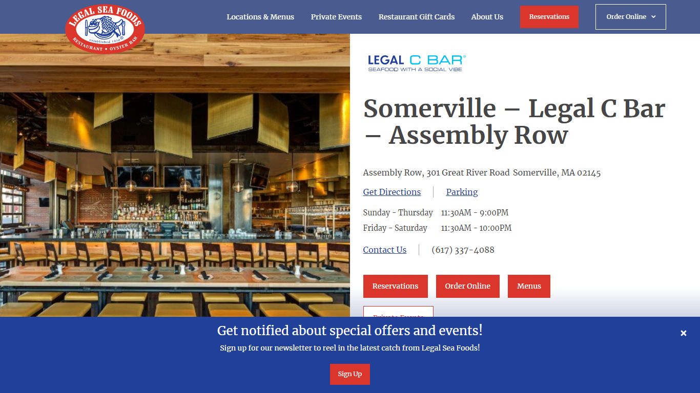Somerville – Legal C Bar - Assembly Row - Legal Sea Foods